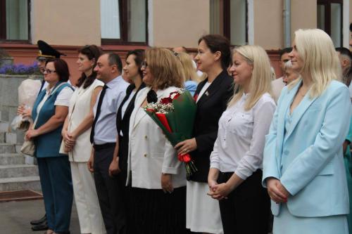 Торжественная линейка, посвященная началу учебного года, в Средней школе №1 г.Могилева имени Т.Р.Карпинской